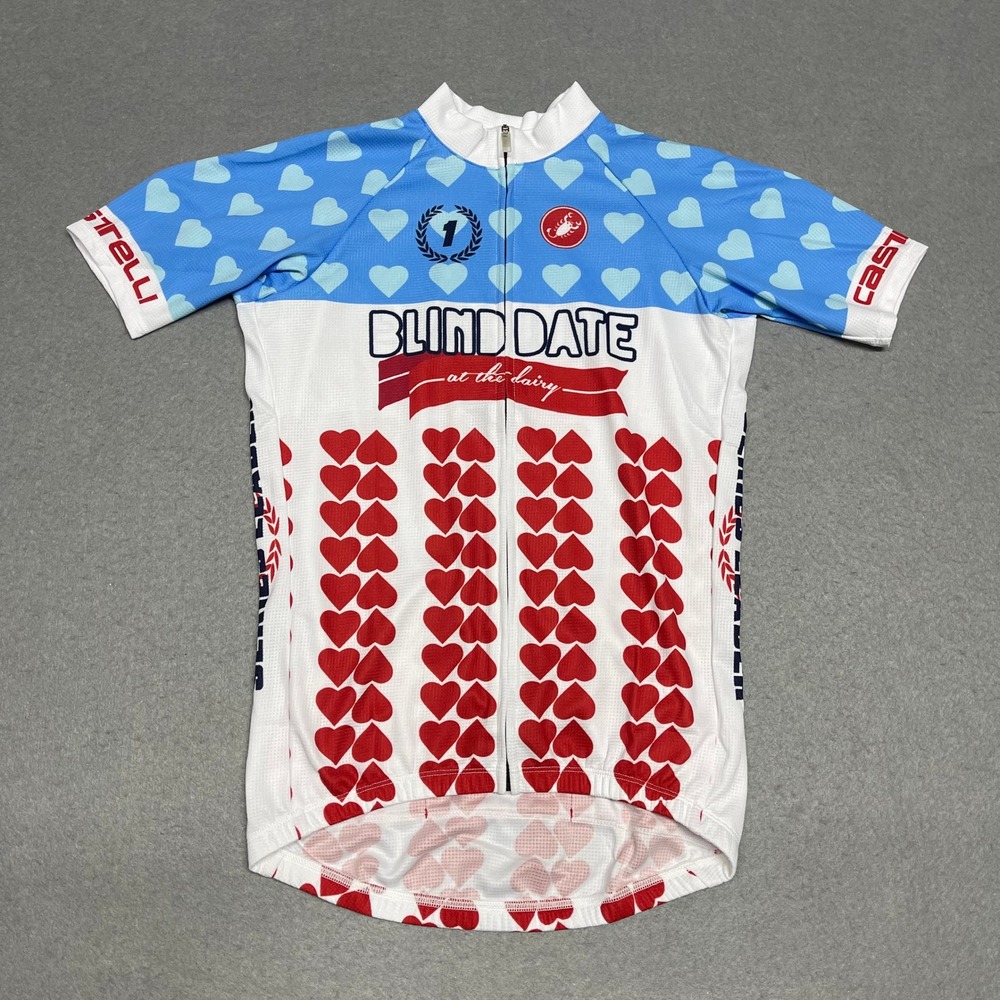 Castelli Cycling Jersey Mens Medium Blind Date at the Dairy Series Leader Heart
